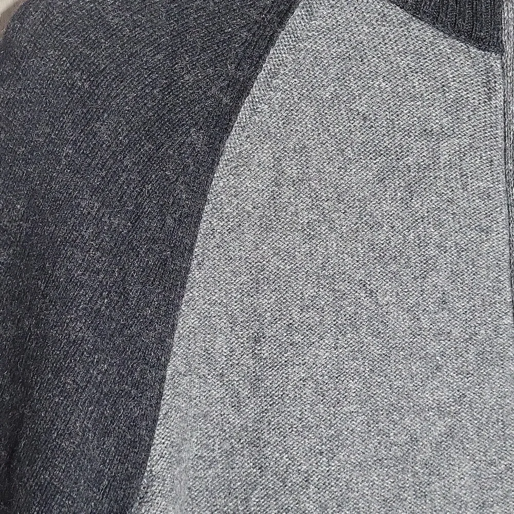 Banana Republic Men M Luxury Angora Cashmere 2 Way Zip Sweater Jacket Grey Black